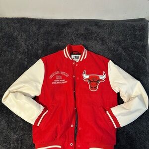 NBA Red and White Bulls Jacket